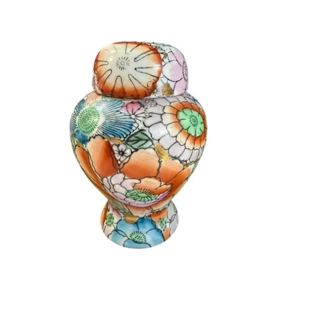 Vintage chinese floral ginger jar vase - 5